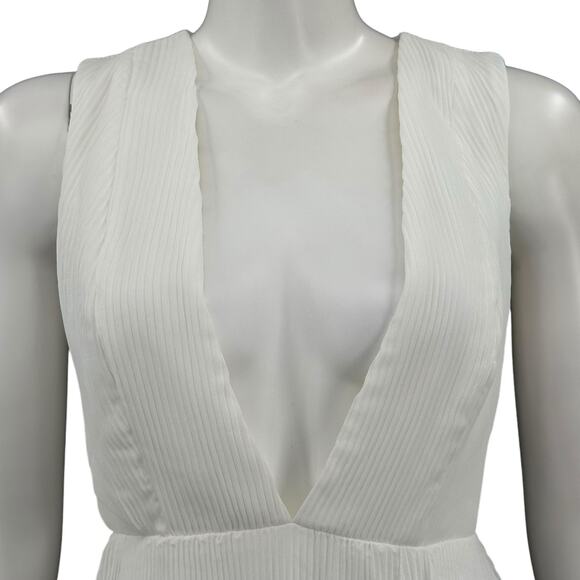 NBD Dress Womens Small Ivory Lexi Midi Sleeveless Plunge V-Neck Sexy Party Club - Picture 2 of 9
